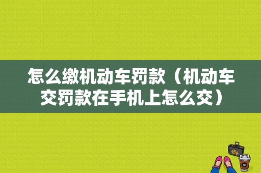 怎么缴机动车罚款（机动车交罚款在手机上怎么交）