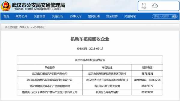武汉机动车报废地址（武汉机动车报废地址电话）