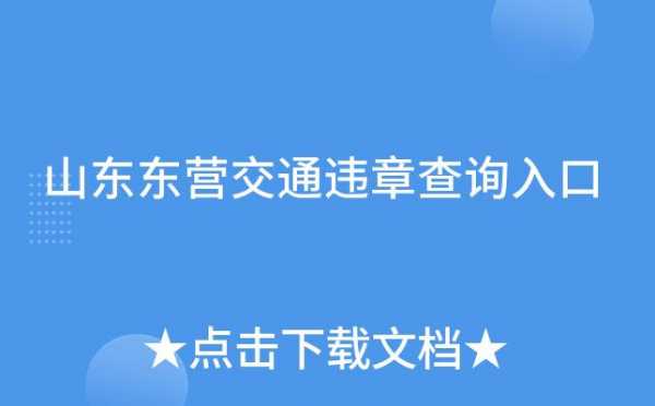 东营机动车违章查询系统（东营市汽车违章查询）