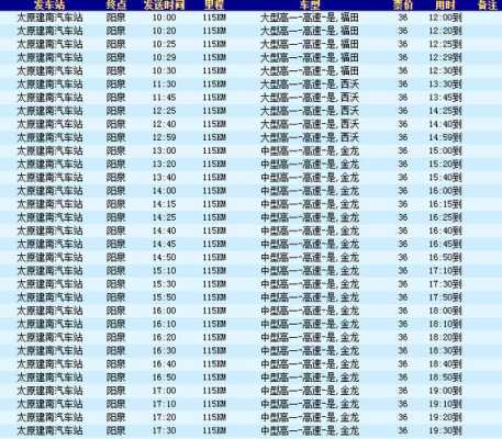 郑州至阳泉客车（郑州至阳泉客车时刻表）