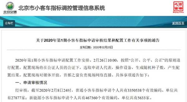 北京小客车摇号新能源（北京小客车摇号新能源一年多少个号）