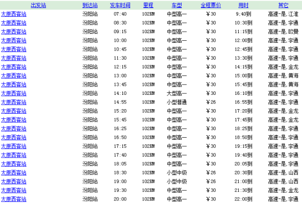 太原至古交客车（太原到古交长途汽车时刻表）