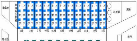 客车普通卧铺图片大全（客车卧铺车厢座位号上下铺分布图）